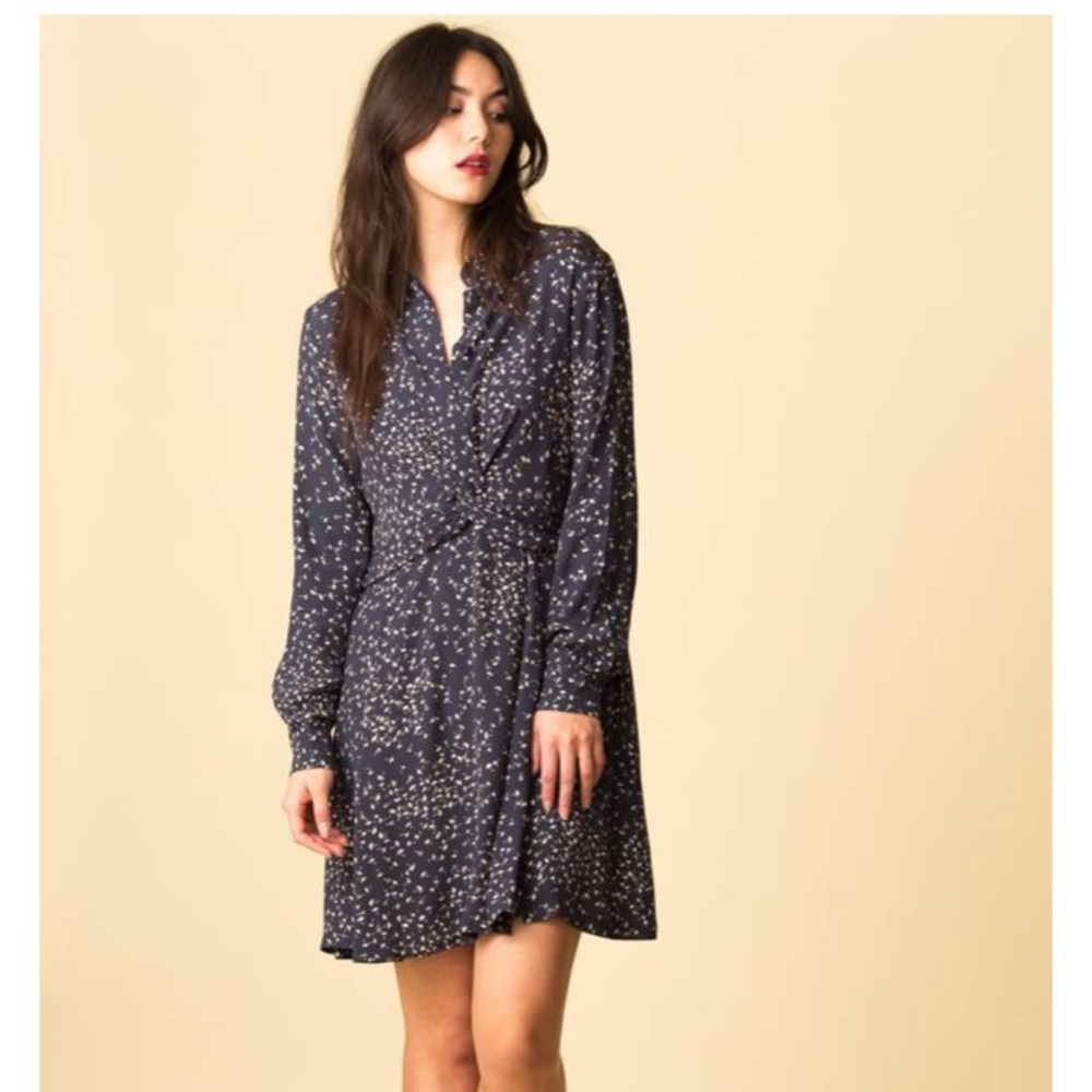 NWT Ganni Barra crepe shirtdress